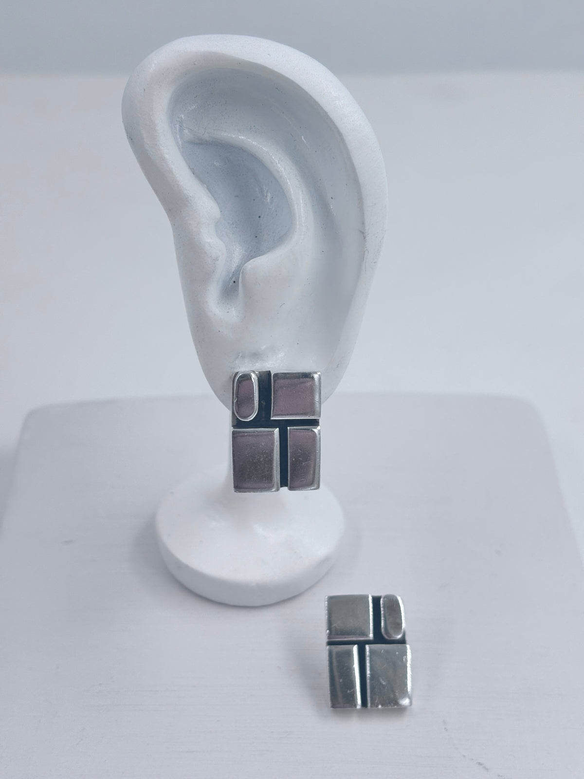 Taxco Modernist Sterling Silver Earrings
