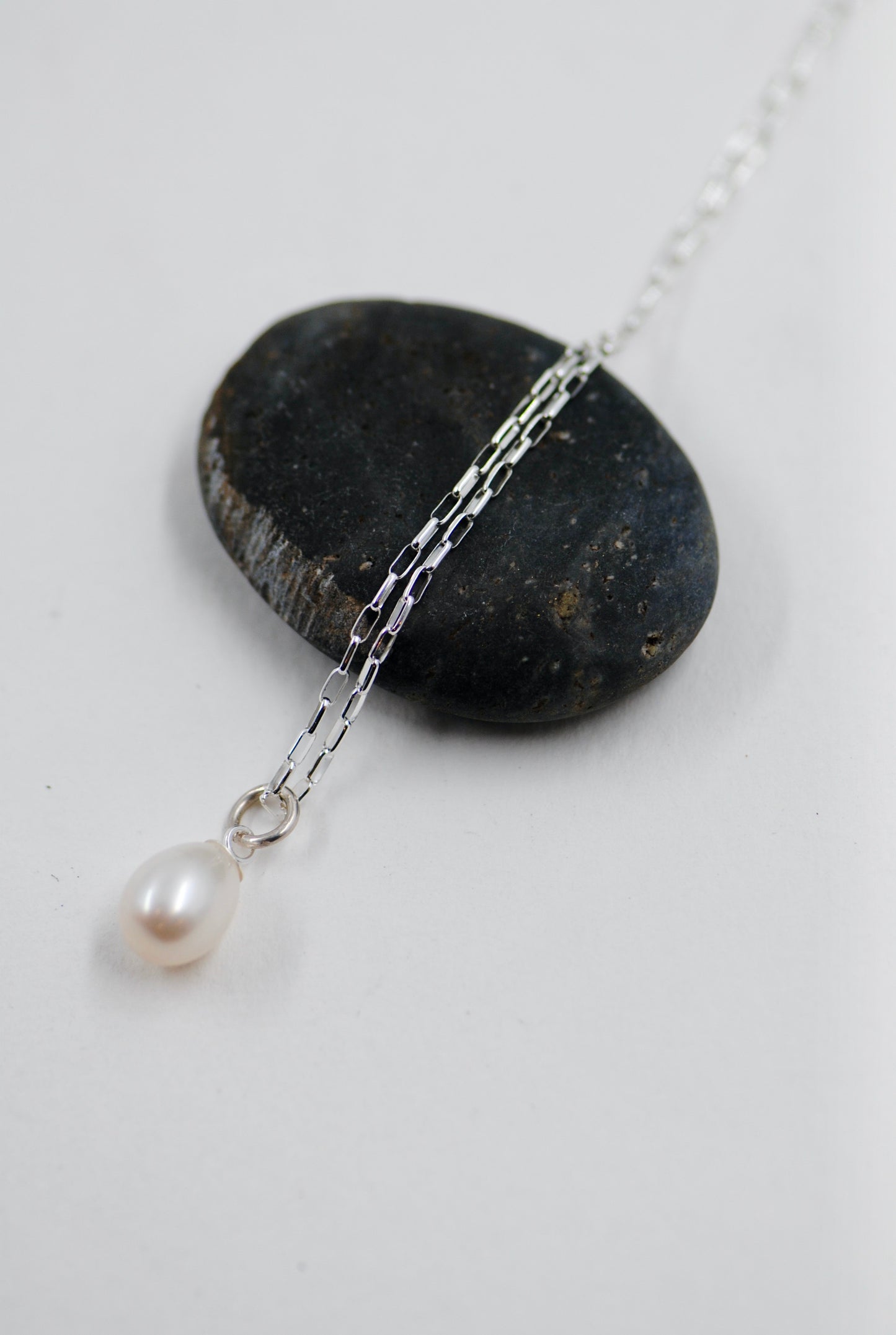 Ravens Wing Pearl Drop Necklace