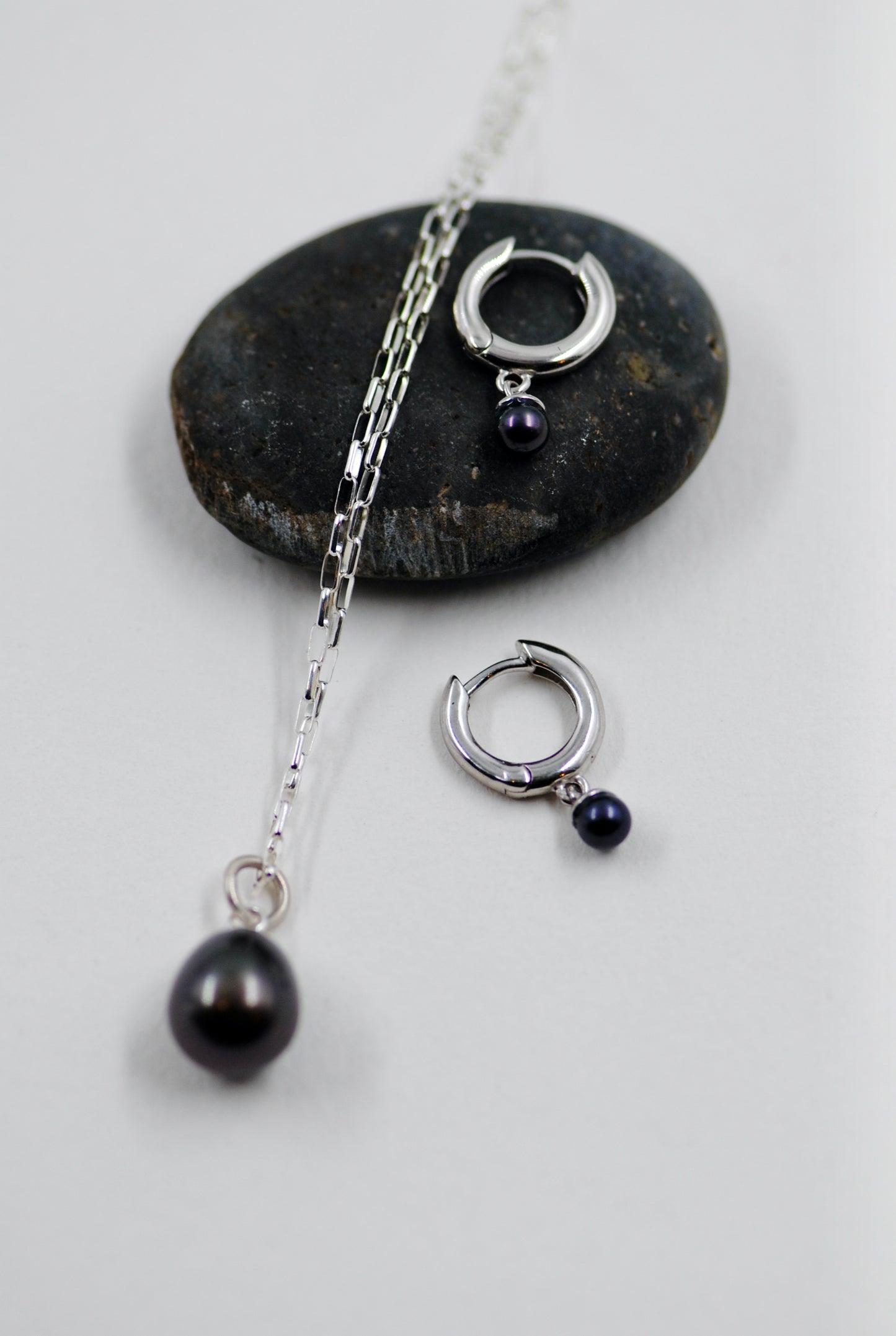 Ravens Wing Pearl Earrings