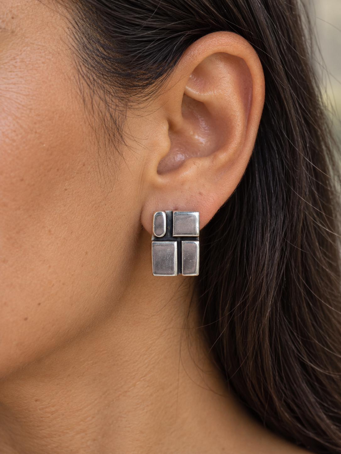 Taxco Modernist Sterling Silver Earrings