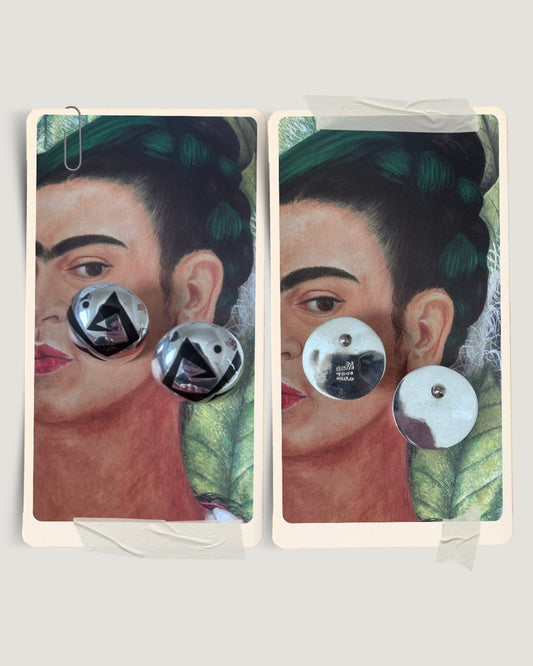 Circle Abstract Inlay Earrings