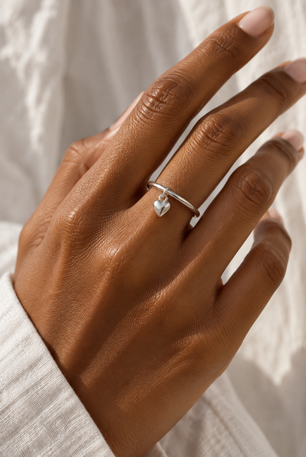 Recycled Heart Charm Ring