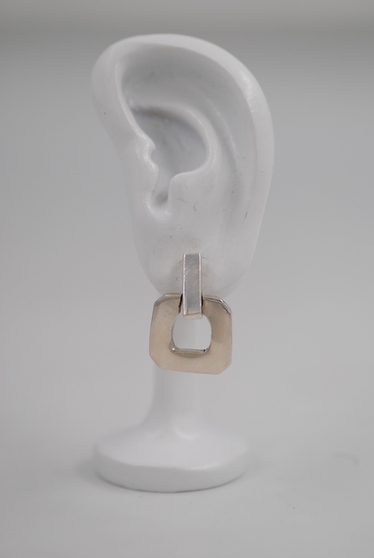 Vintage Sterling Silver Door Knocker Drop Earrings