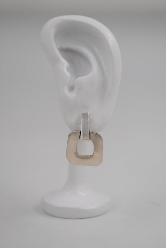 Vintage Sterling Silver Door Knocker Drop Earrings
