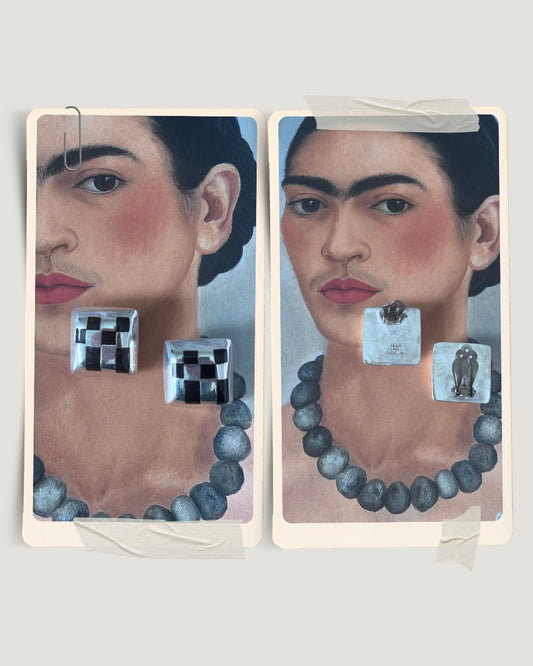 Square Inlay Pattern Earrings
