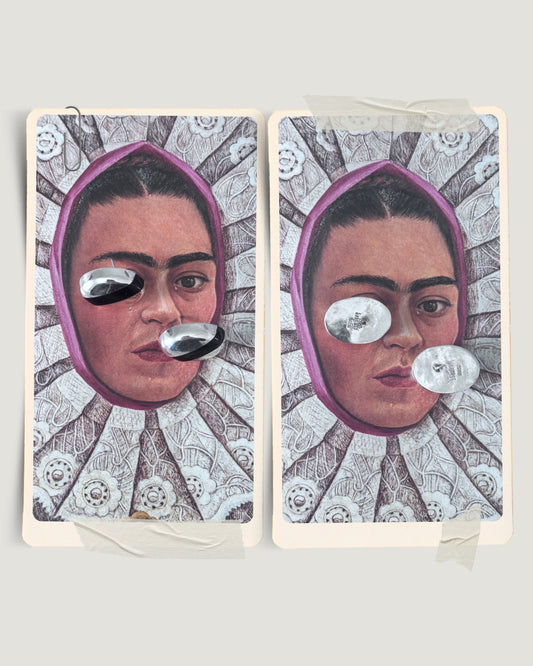 Oval Inlay Diagonal Earrings