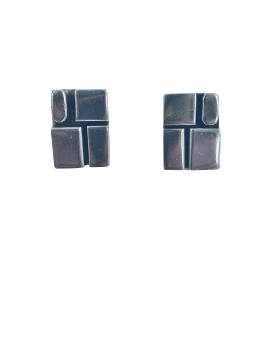 Taxco Modernist Sterling Silver Earrings