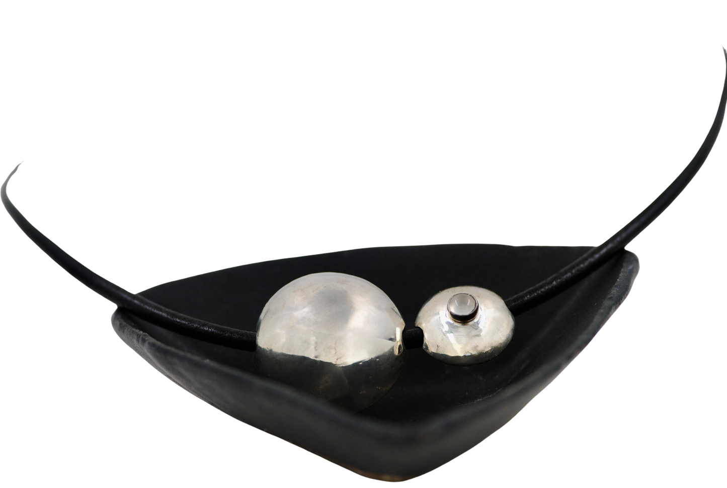 Round Large & Small Leather Necklace