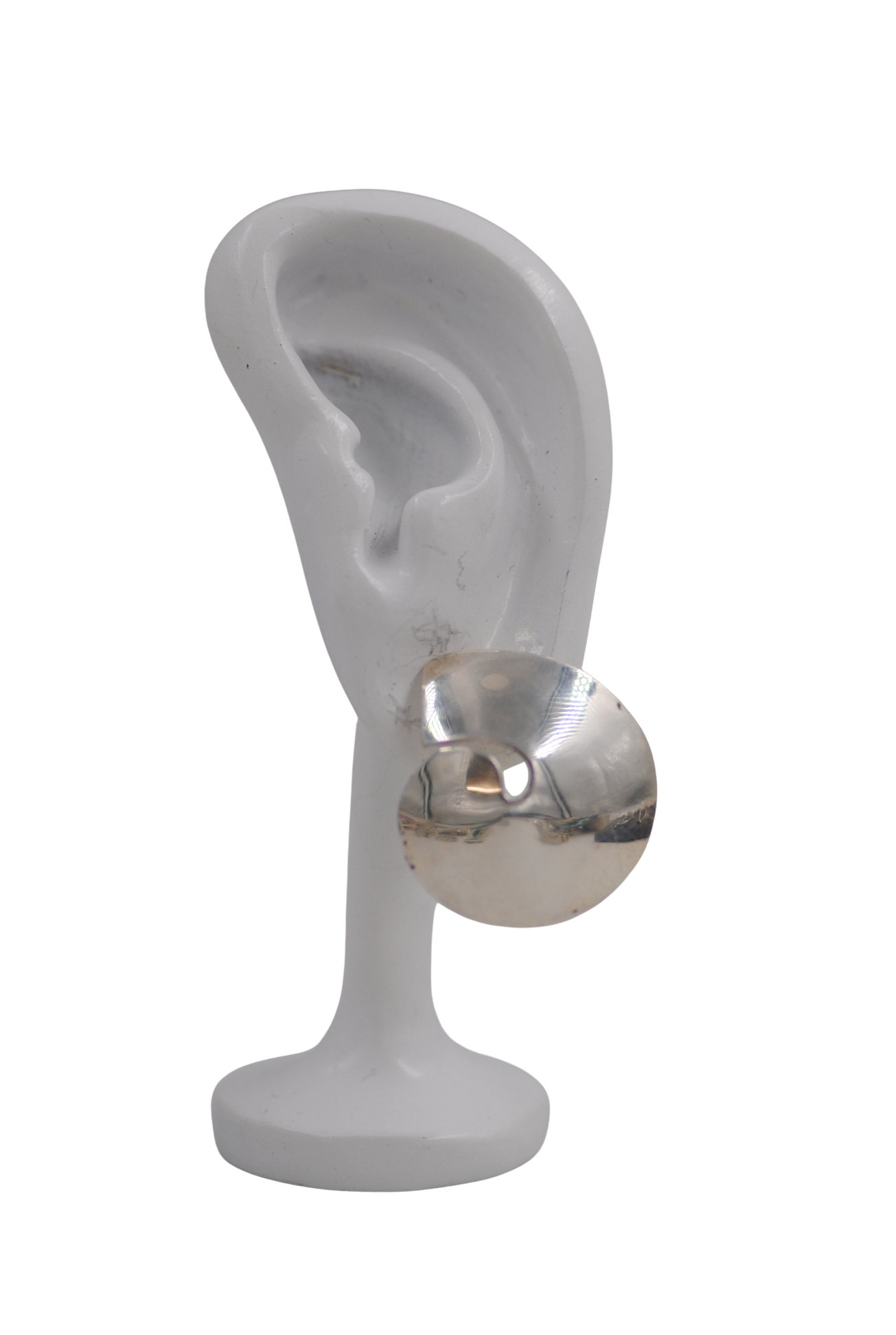Vintage Mexican Sterling Silver Large Swirl Post Earrings