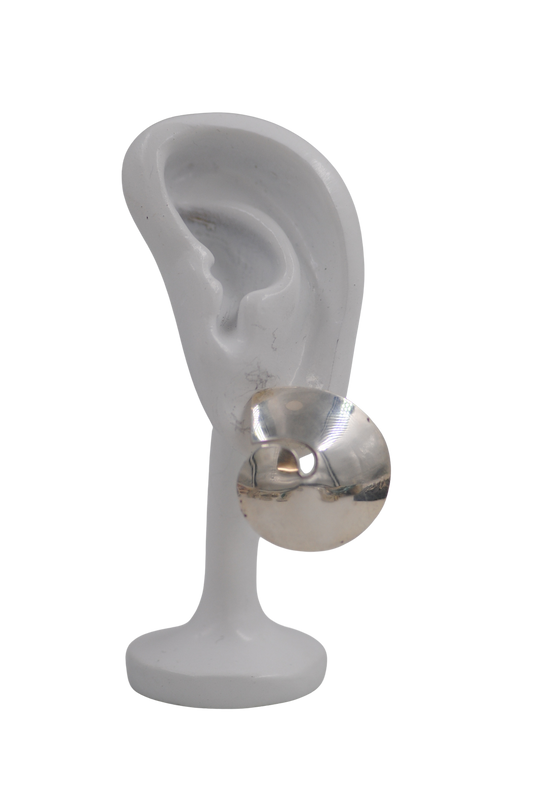 Vintage Mexican Sterling Silver Large Swirl Post Earrings