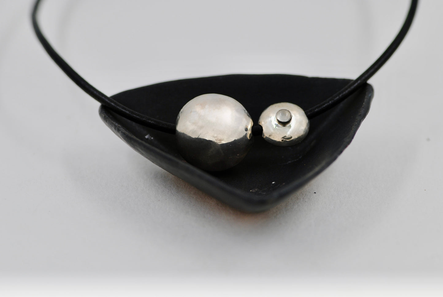 Round Large & Small Leather Necklace