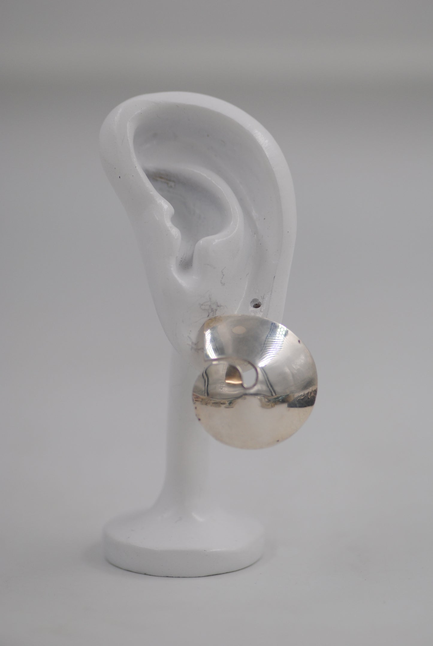 Vintage Mexican Sterling Silver Large Swirl Post Earrings