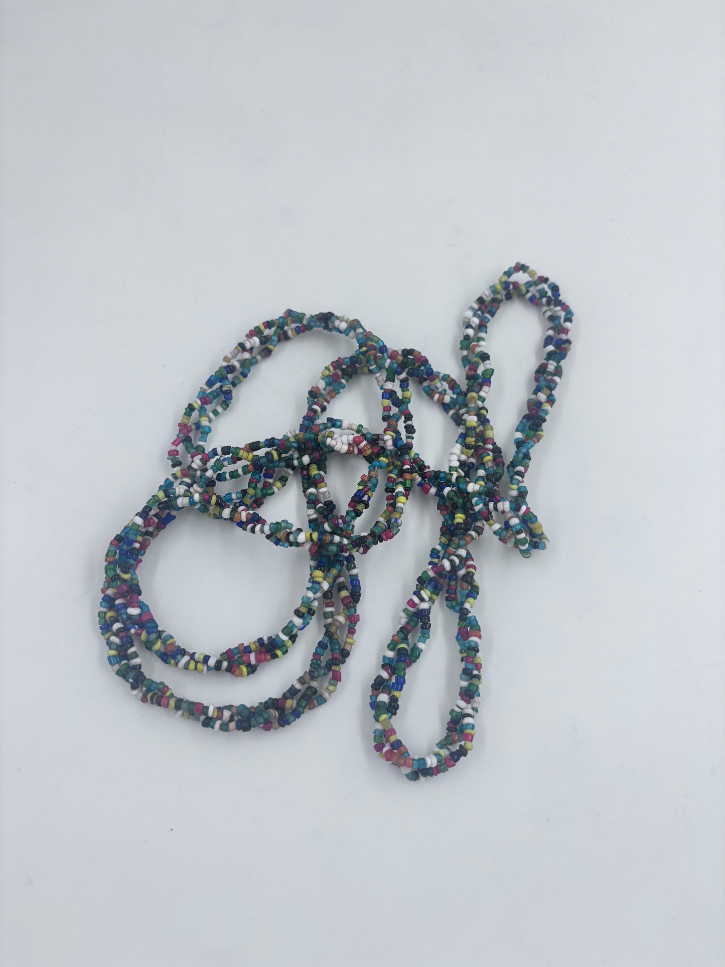 Antique Glass Bead Sterling Silver Earrings