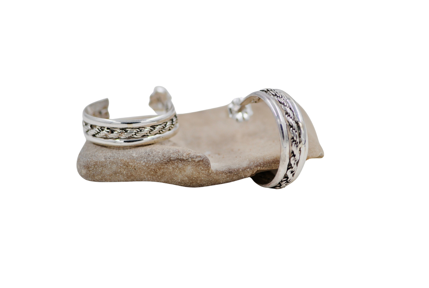 Rope Chain and Sterling Hoops